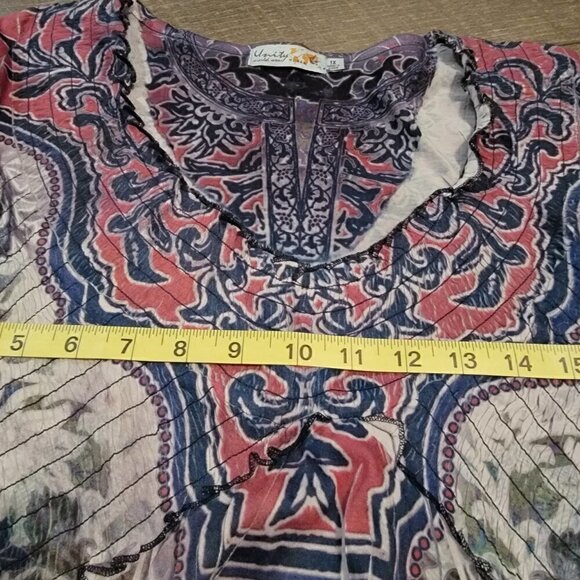 Unity World Wear sublimation print polyester top. Size 1X. - Picture 5 of 6